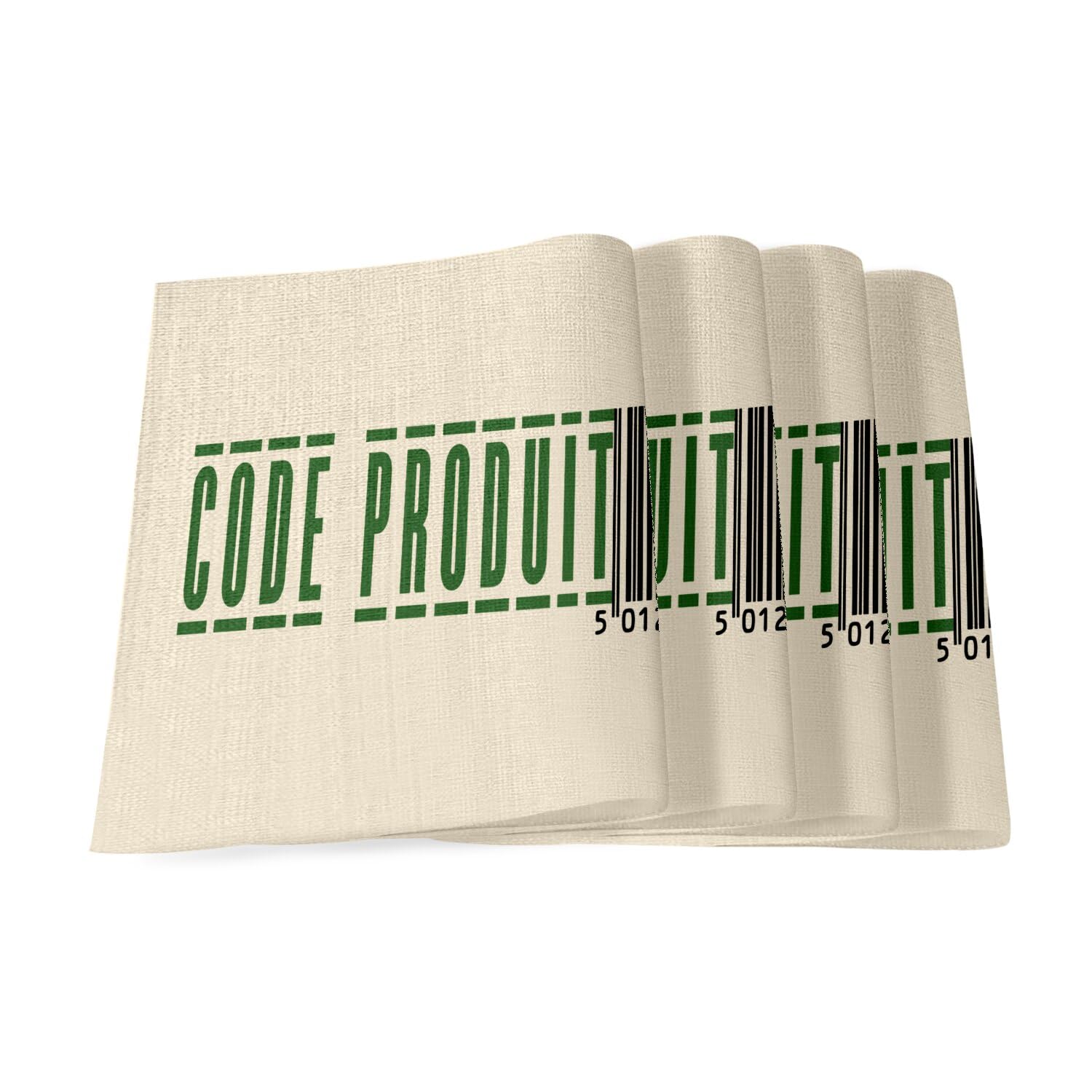 Sets de table en lin anti-rayures 40x28.5 cm protection table noir et vert