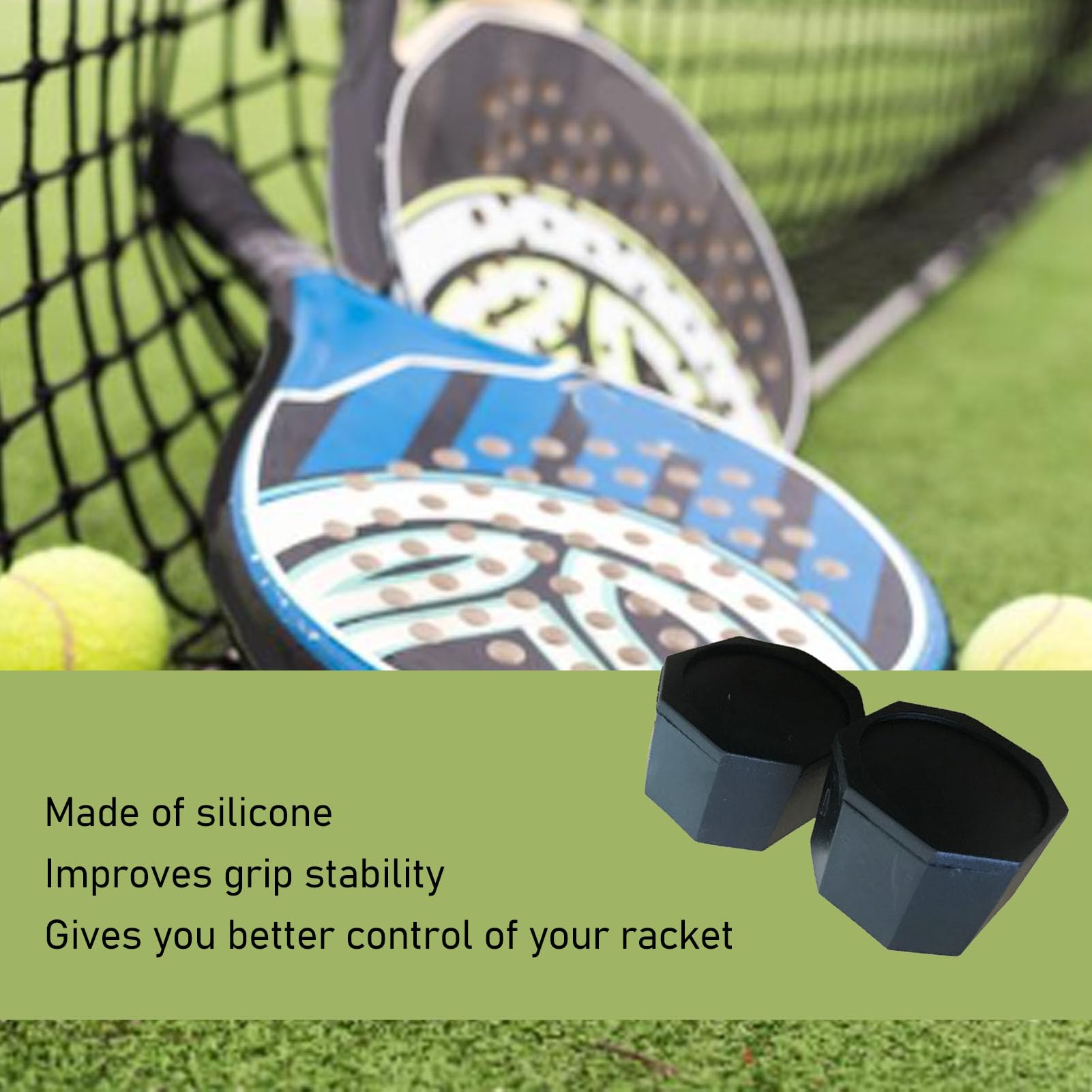 Tennisracket Butt Cap, 2,8 X 3,2 X 2,1 Cm, 2 Stuks Siliconen