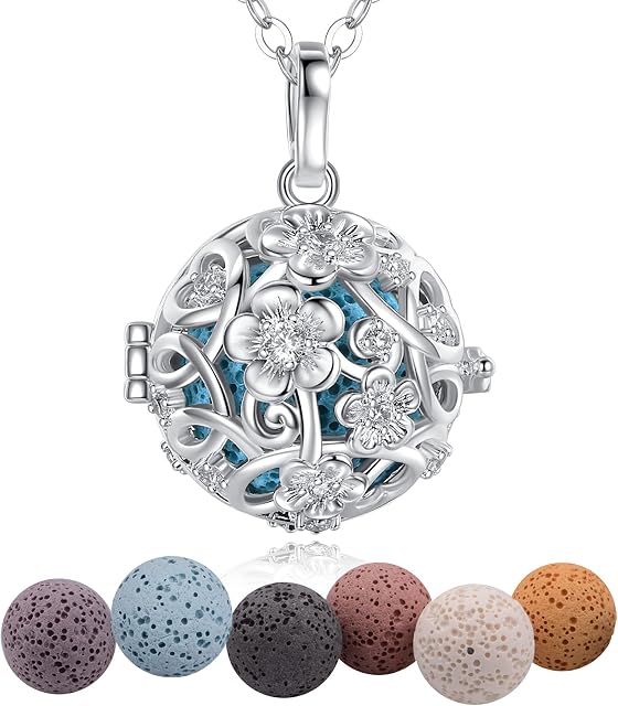 INFUSEU Aromatherapy Necklace Essential Oil Diffusers Pendant Four-Pointed Star I Miss You All The Time Jewelry Vegan Unusual Gifts for Women Her