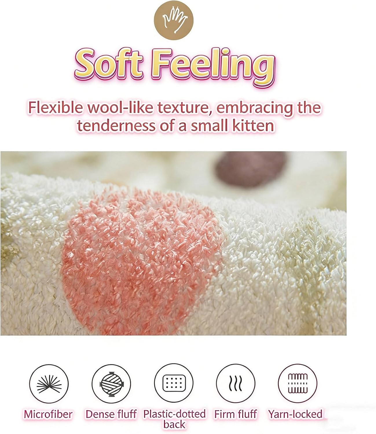 BK&MF Faux Wool Bedside Rug,Non-Slip Washable Floor Mat for Kids Bedroom, Soft Fluffy Nursery Carpet, Irregular for Bedside & Playroom,E,60x180cm(24x71inch)