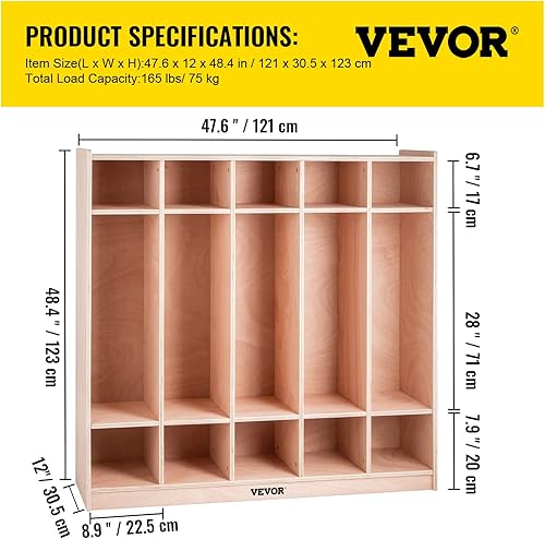 Vista 25 de Happybuy Cubbies de 8 secciones para aulas, armario de almacenamiento de cubículos, cubos de aula, gabinete de almacenamiento de compartimentos