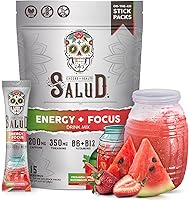 Vista 14 de Salud x Jarritos - Bebida energética 2 en 1 en polvo + concentración, ponche de frutas, cafeína orgánica, B6 + B12, teanina, paquetes de bebida