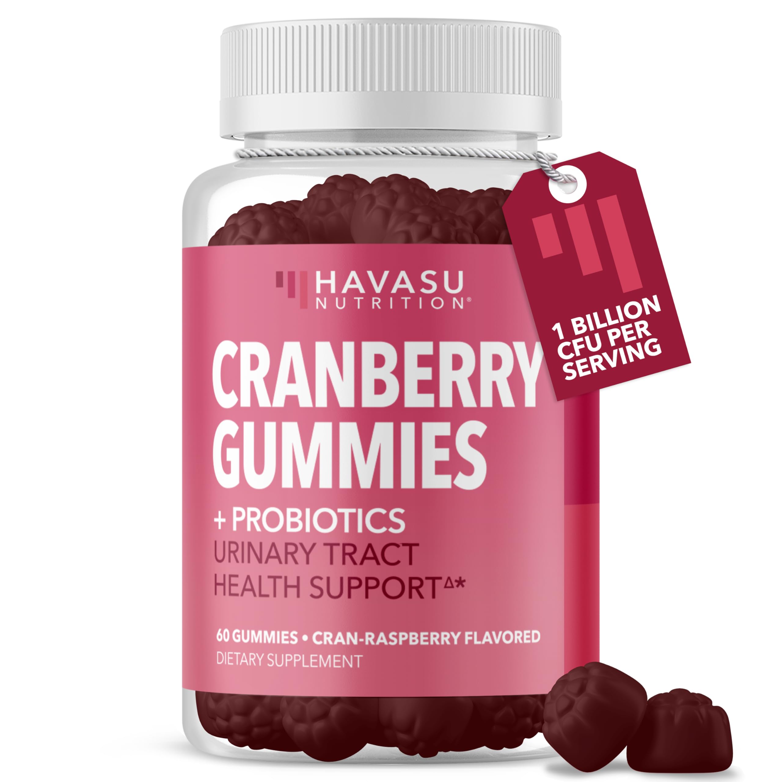 Sponsored Ad - Probiotic Cranberry Gummies for Women - Urinary Tract Health and pH Balance - 1 Billion CFU of Lactobacillus for Bladder Support and Vaginal Wellness - Cran-Raspberry Flavor, 60 count, 1-Month Supply