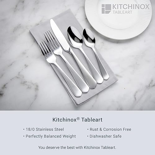 Miniatura 9 de Penthouse Satin - Juego de cubiertos de acero inoxidable, 50 piezas, servicio para 8