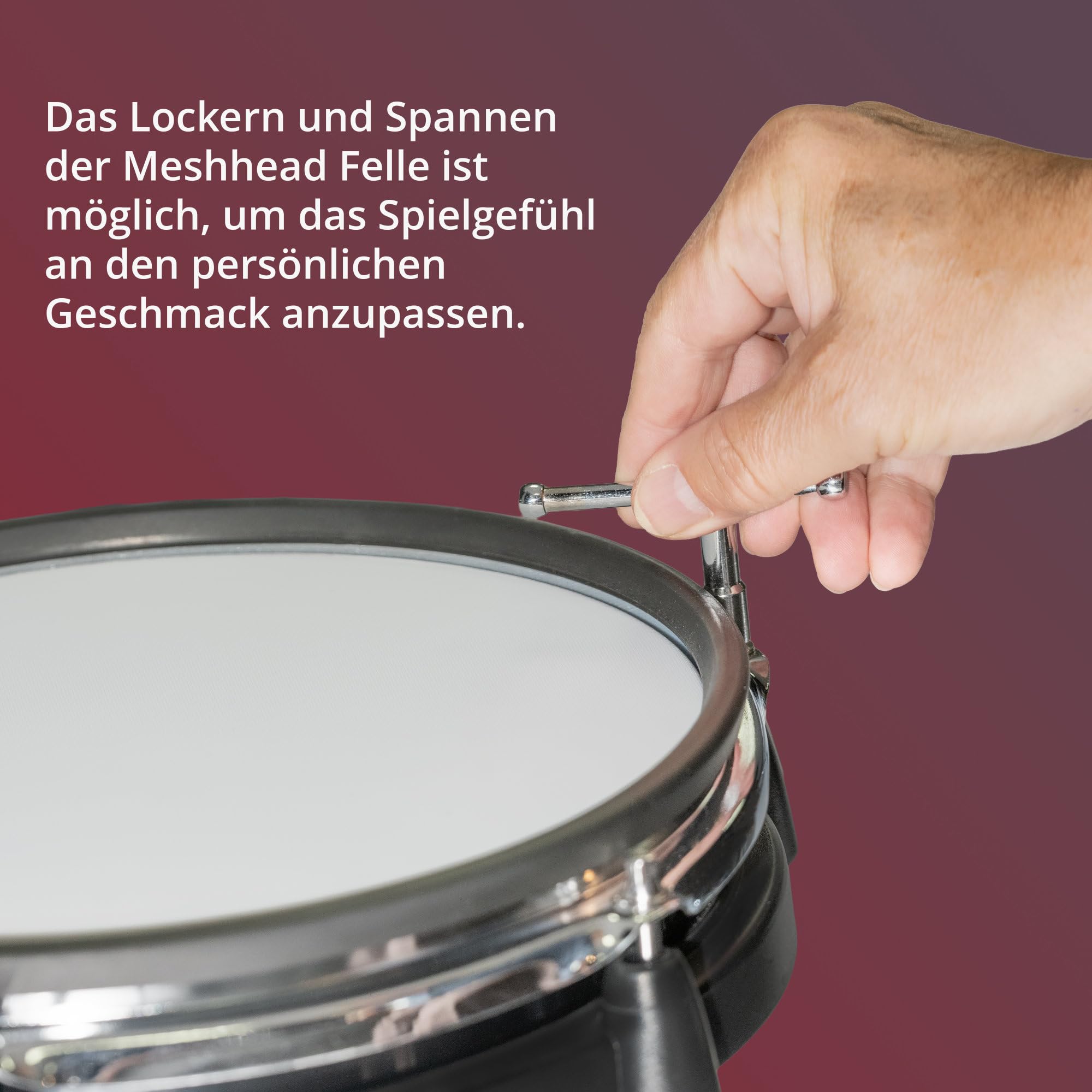 XDrum DD-530 E-Drum Set mit Mesh Heads - Elektronisches Schlagzeug mit 3 Becken Pads 4 Mesh Head Pads, 1 Kick Pad und Rack - 45 Drumkits mit 455 Sounds und Lernmodus mit Play-Along Tracks - Schwarz