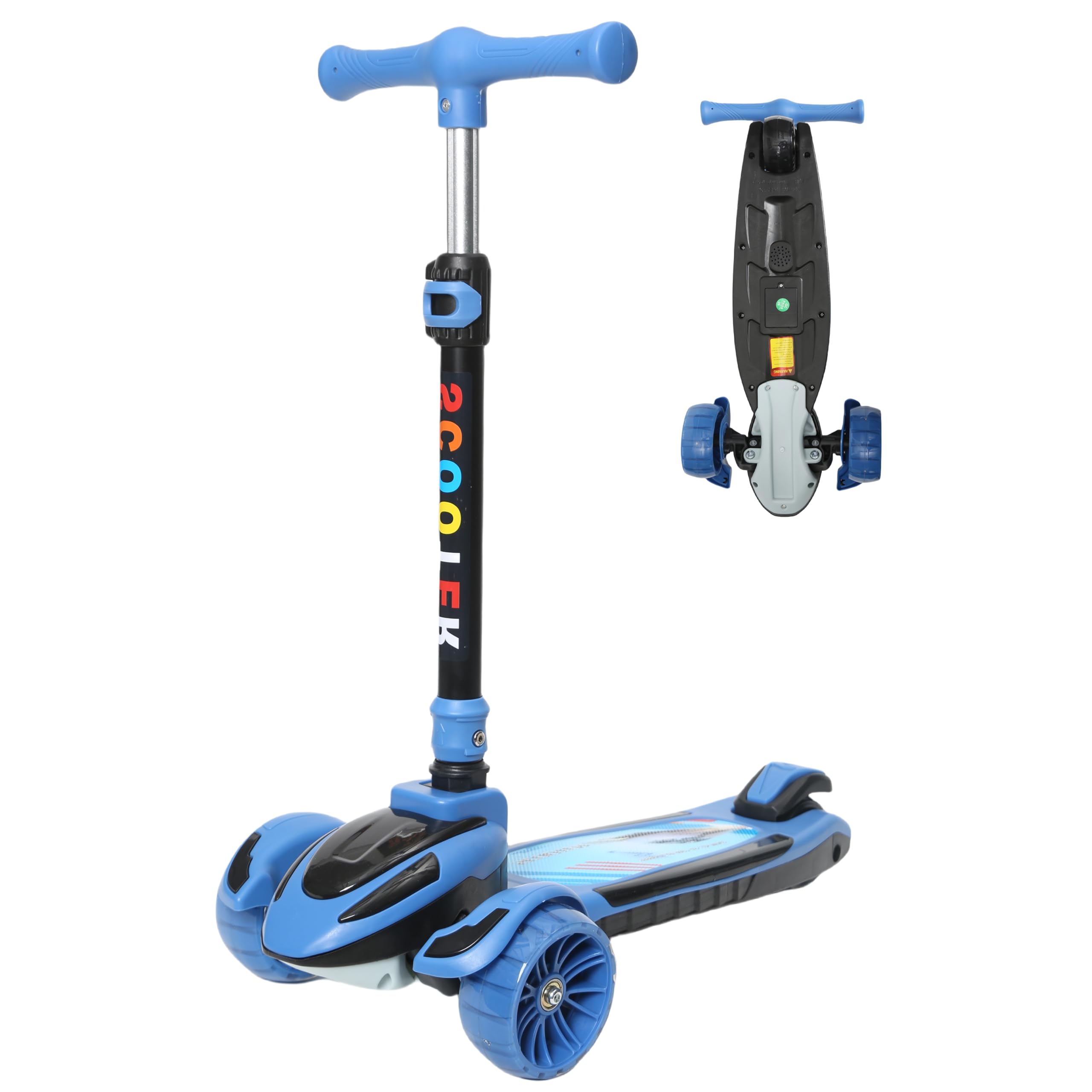Habib Gruppe Train Scooter - Monopattino a 3 ruote, pieghevole, con 4 livelli di altezza, per ragazzi e ragazze, 3-8 anni (4 colori)