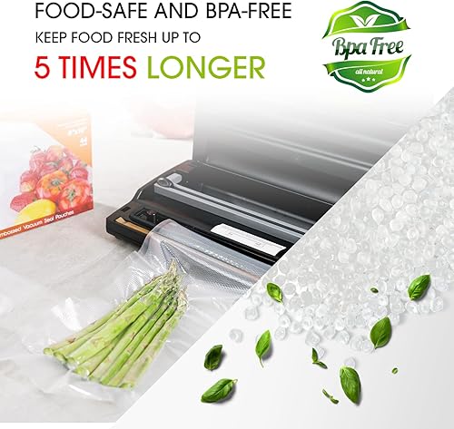 Miniatura 4 de Vesta Precision - Rollos de bolsas selladoras al vacío de alta calidad, 8 pulgadas x 20 pies (2 rollos), 11 pulgadas x 16 pies (3 rollos) de grosor