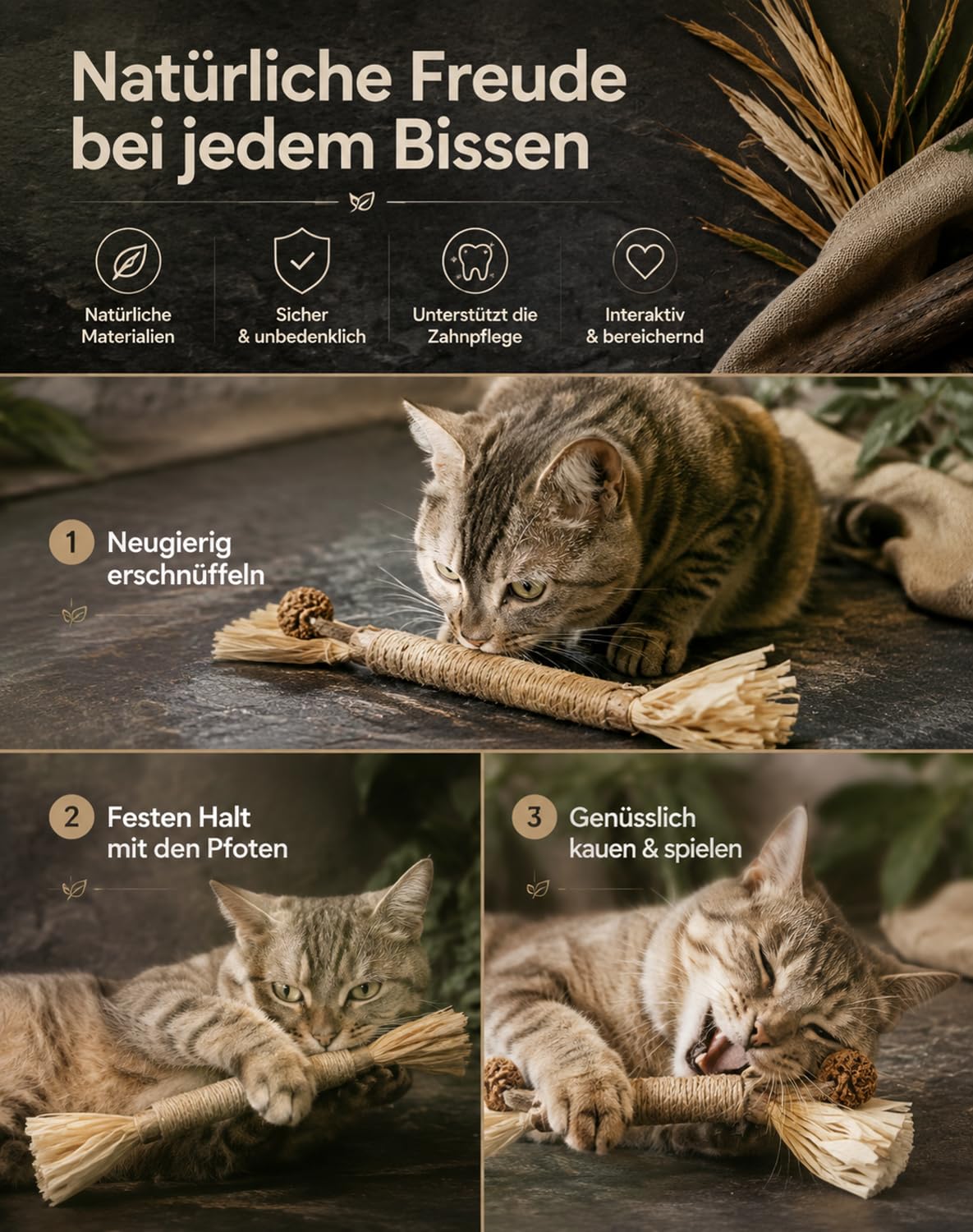 Kuro Sticks Katze Silvervine，Brown 30pcs