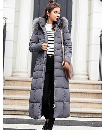 KEX Women's Down Coat, Padded Jacket, Winter, Long Length, Cold Protection, Warm, Fur Hood, Body Cover, Clean, Solid, Casual, Commute, Commute, Commute, Everyday Wear, Outdoor, Large Size,