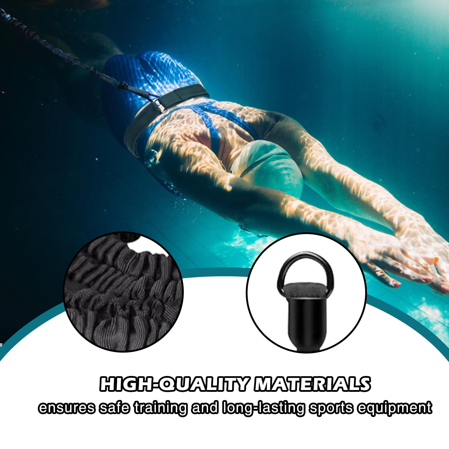Landrain Schwimmgürtel Erwachsene, 2.5-7.5m Einstellbare Schwimmgurt für Pool