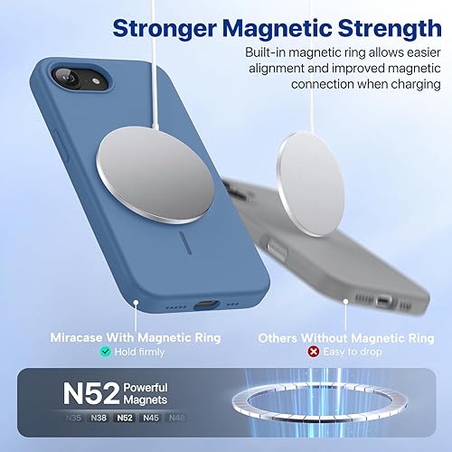 Miniatura 303 de Miracase Funda diseñada para iPhone 13 Pro Max con protector de pantalla, [forro de microfibra suave antiarañazos], funda protectora de silicona