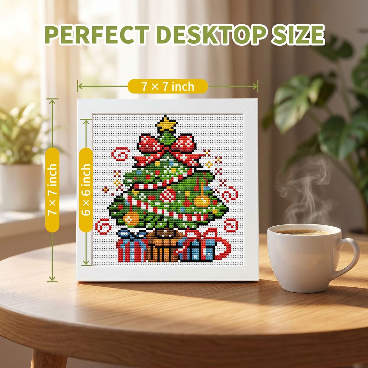 Beginner Christmas Tree Cross Stitch Kit - Framed -3 Beginner Christmas Tree Cross Stitch Kit - Framed -3