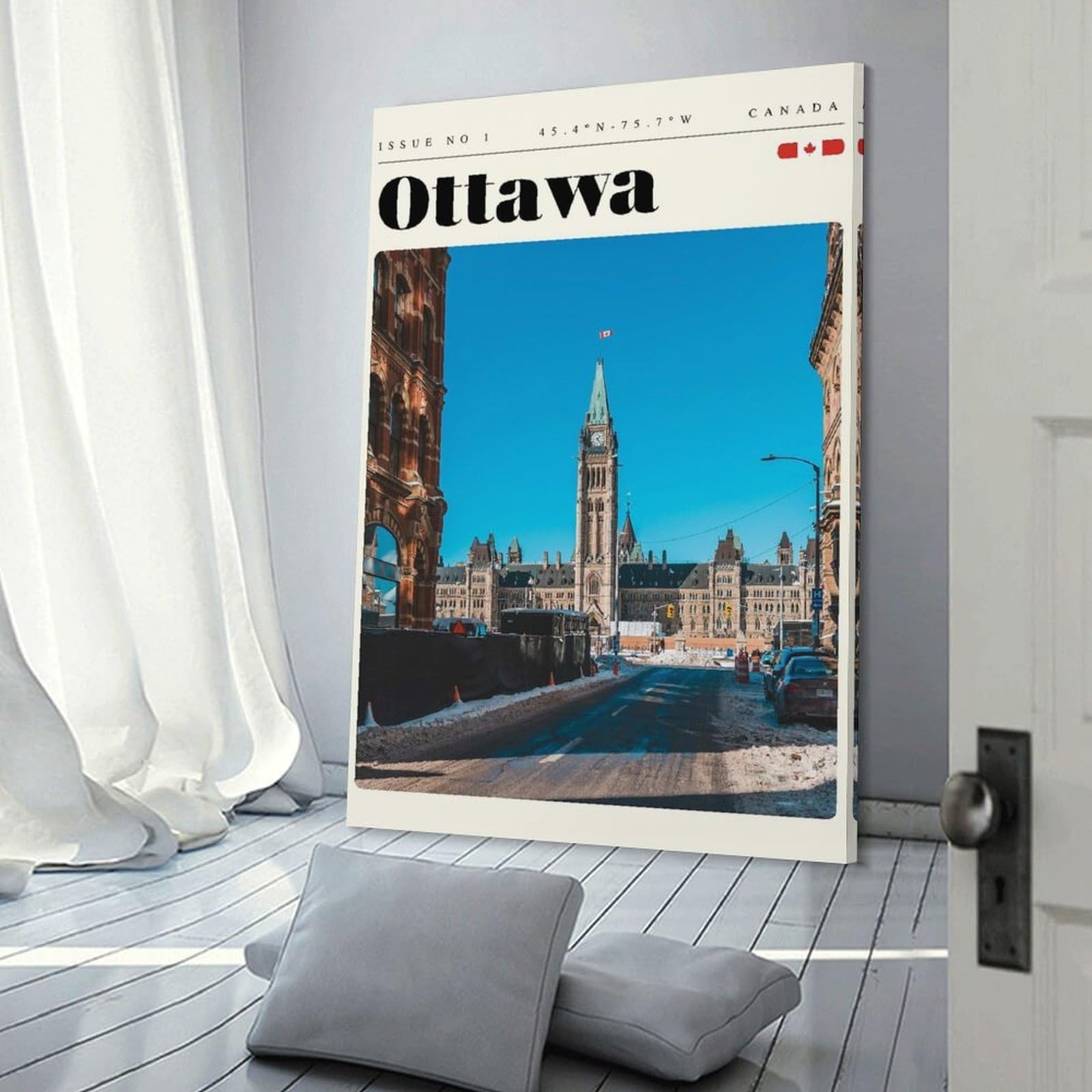 Junmoney Room Decor Wall Art Ottawa Ontario Travel Art, 24x36inch(60x90cm), for Gallery Wall Decor And Room Displays, An Easy Match for Collected Prints