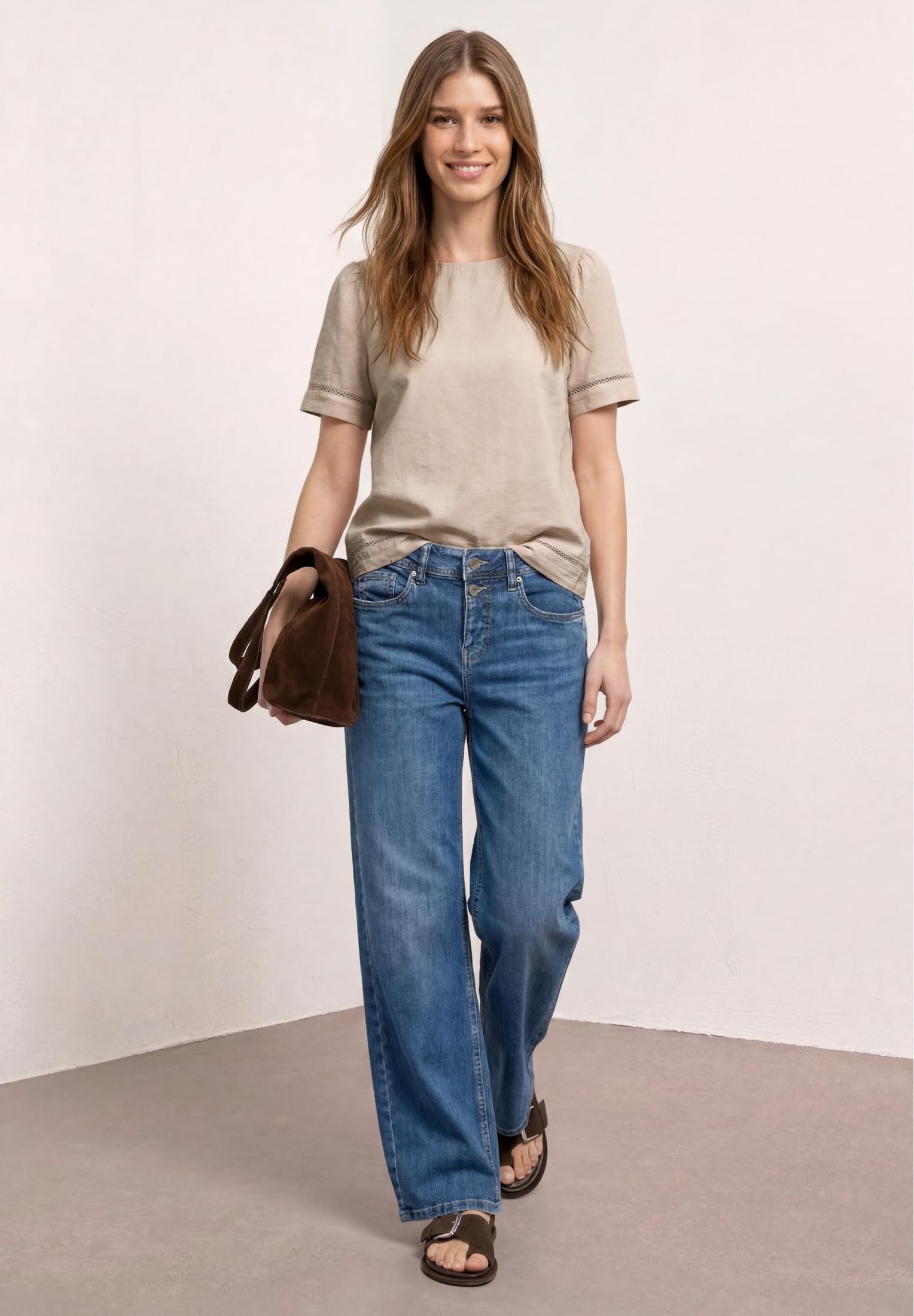 Street One Blusenshirt mit Rundhals und Tape-Details