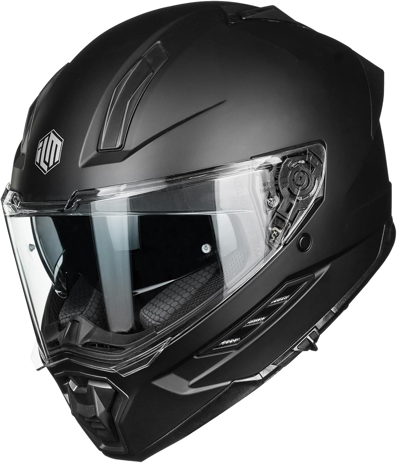 ( Size Large ) ILM Motorcycle Full Face Helmets DOT ECE for Men Women with Dual Visor Pinlock Insert Street Racing Helmet Cascos para Motos Model MF568 Large Matte Black