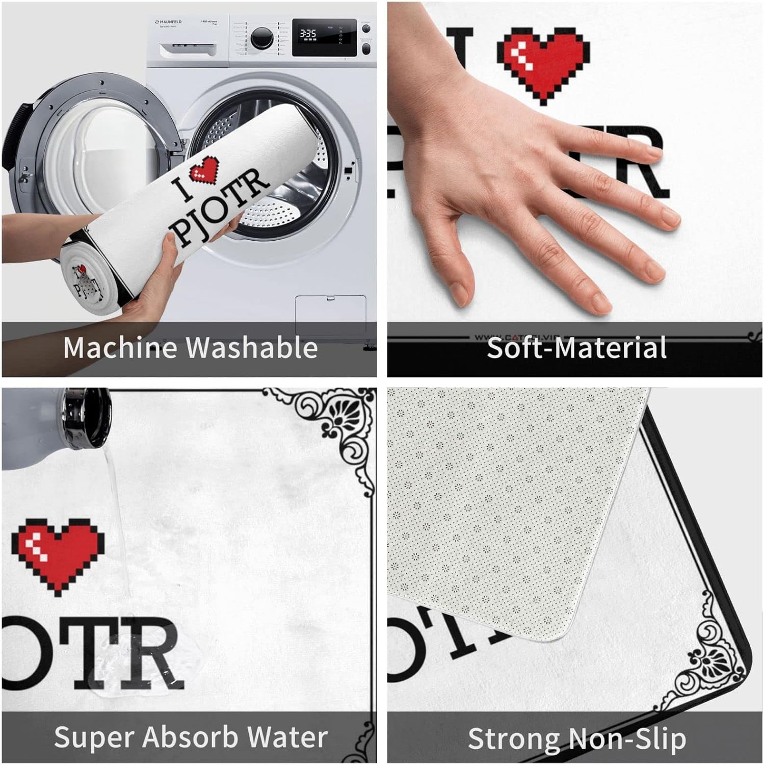 Outdoor Rug for Front Door I Love Pjotr Doormat Entry Floor Mats Farmhouse Front Porch Decor (Color : Colour, Size : 65X90CM)