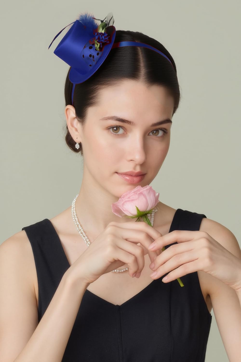 BABEYOND Mini Tea Party Hats - Fascinators for Women Derby Top Hat Tulle Feather Kentucky 1920s Fascinator for Costume Party - Image 5