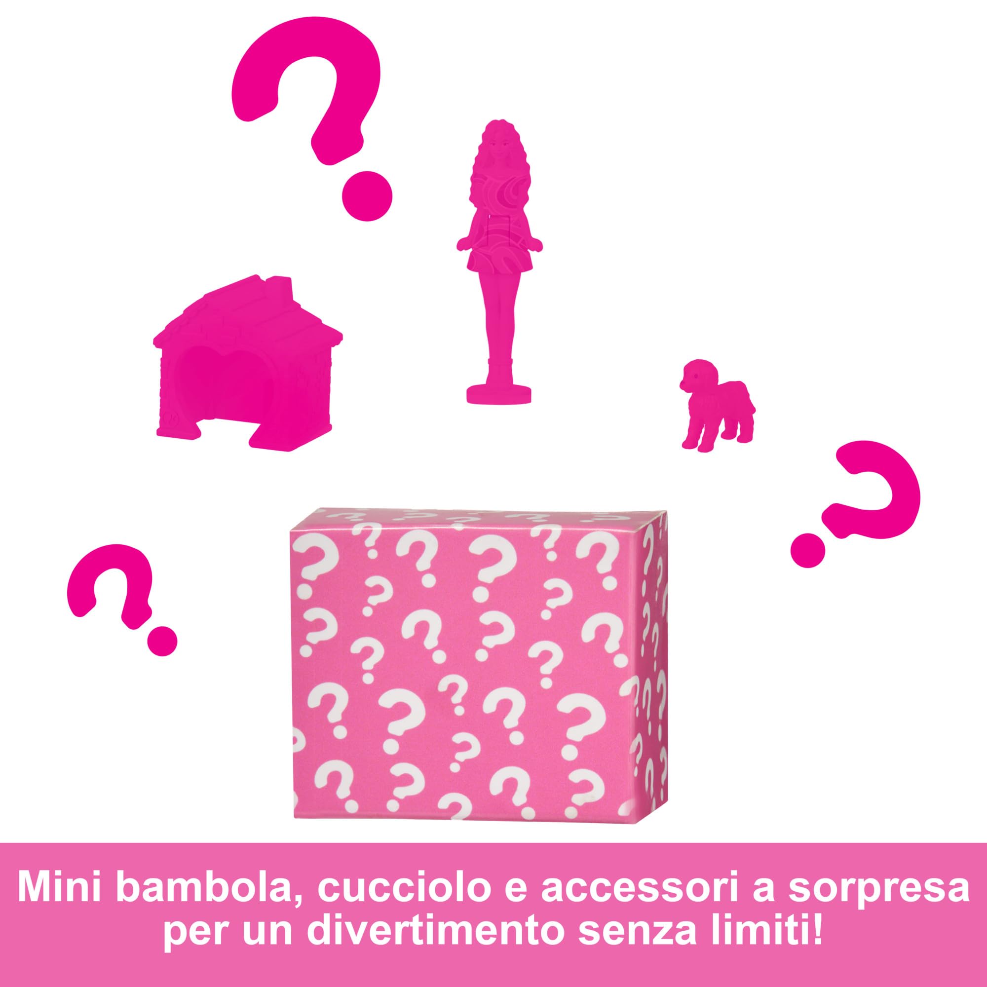 Barbie Mini BarbieLand - Mini Casa dei sogni 1, playset con bambola Barbie da 3,8 cm a sorpresa, mobili, accessori, ascensore e piscina inclusi, giocattolo per bambini, 4+ anni, HYF45