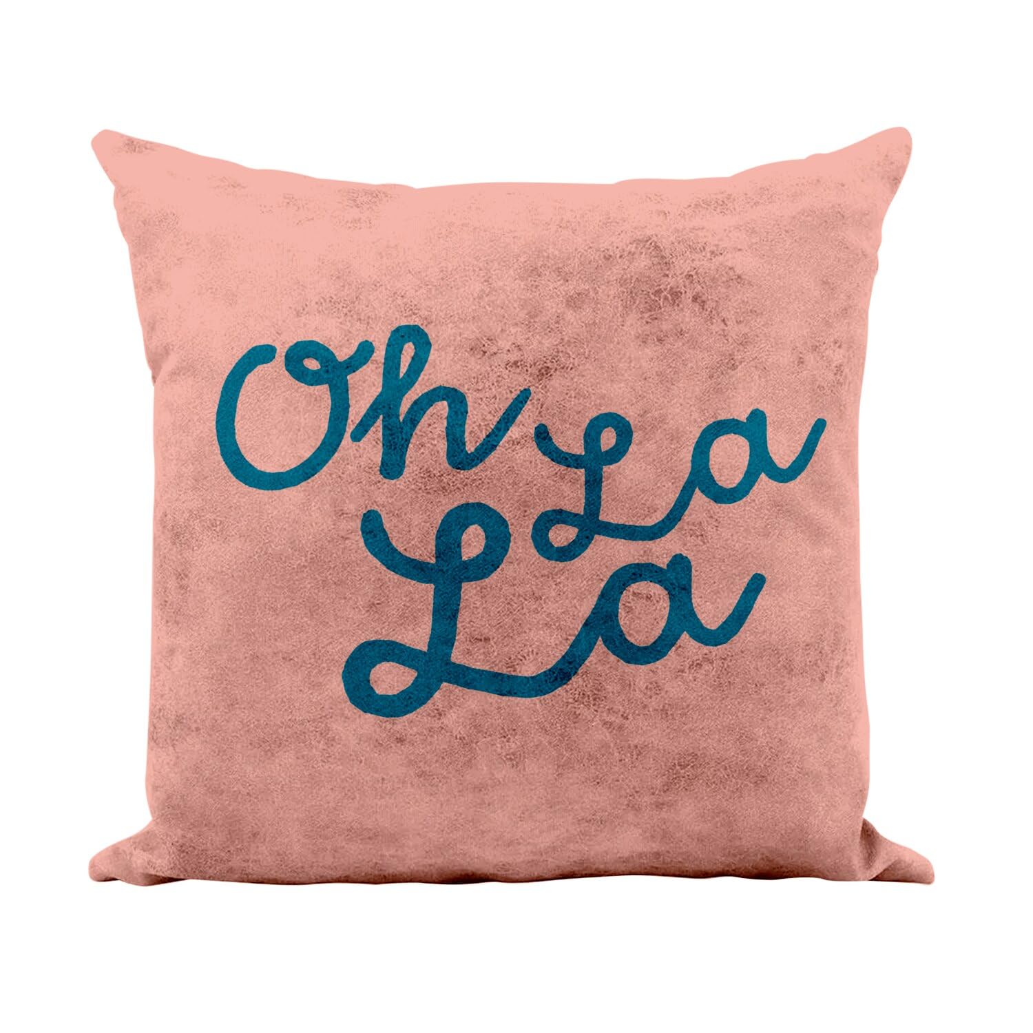 Coussin similicuir rose haut de gamme 40x40 cm effet matière toucher cuir