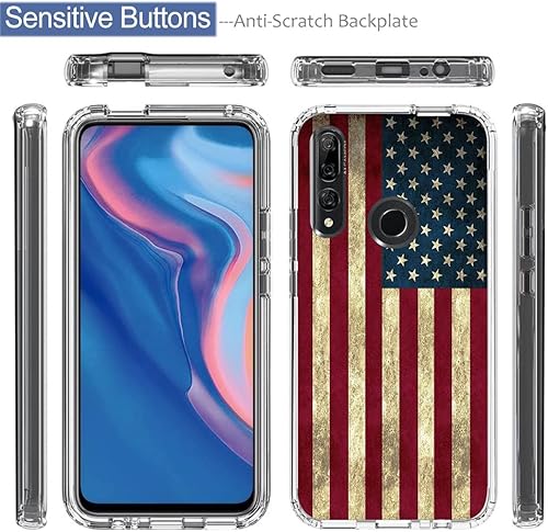 Miniatura 5 de Funda para Huawei Y9 Prime 2019Honor 9XP Smart Z con protector de pantalla de vidrio templado, bonito patrón de bandera transparente para Huawei Y9