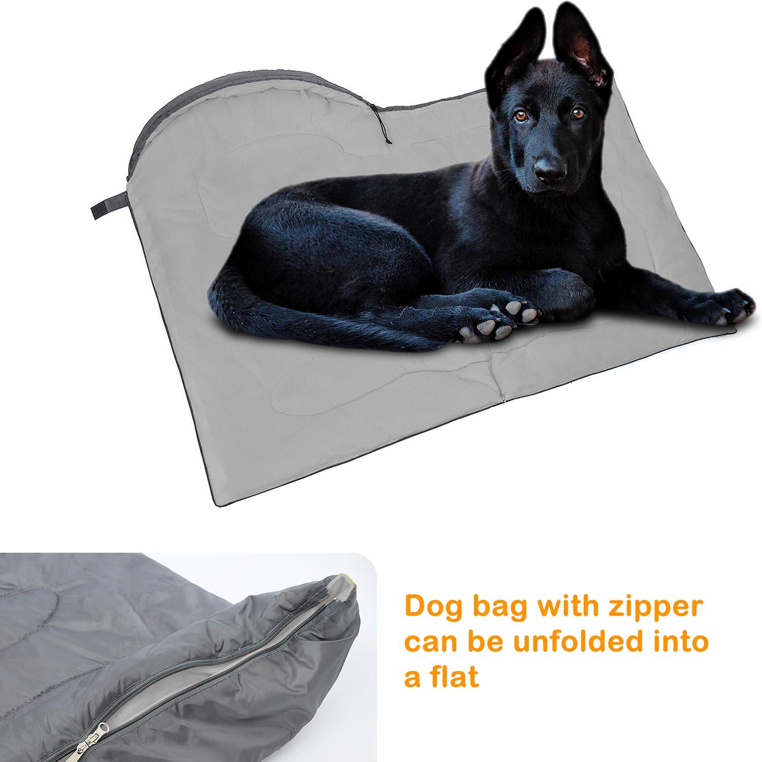 Saco de dormir para perro, impermeable, cálido, plegable, con bolsa de almacenamiento para interiores y exteriores, viajes, camping, senderismo, mochila (43 pulgadas de largo x 27 pulgadas)