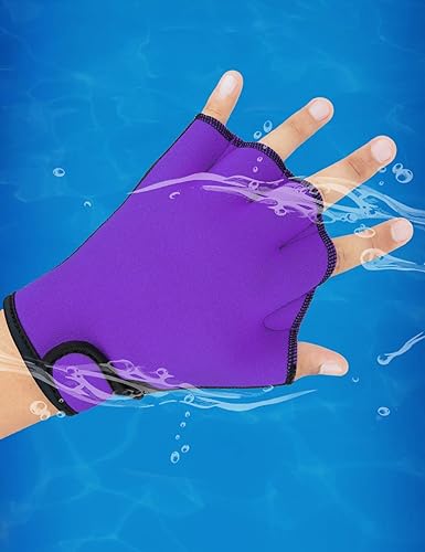 Miniatura 7 de FitsT4 Sports Guantes Aqua Webbed Paddle Swim Guantes Fitness Aeróbicos Acuáticos