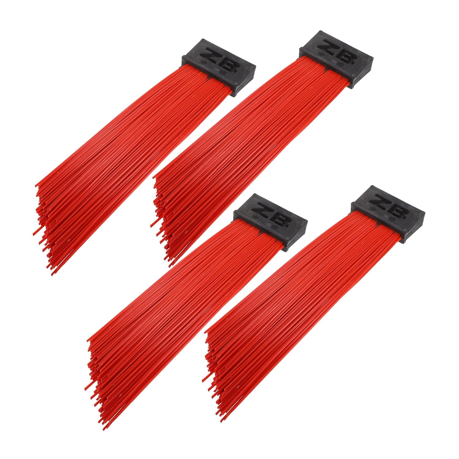 4pcs Heavy Duty Outdoor Cleaning Broom Red Broom Head Replacement for Sweeper Vehicle
