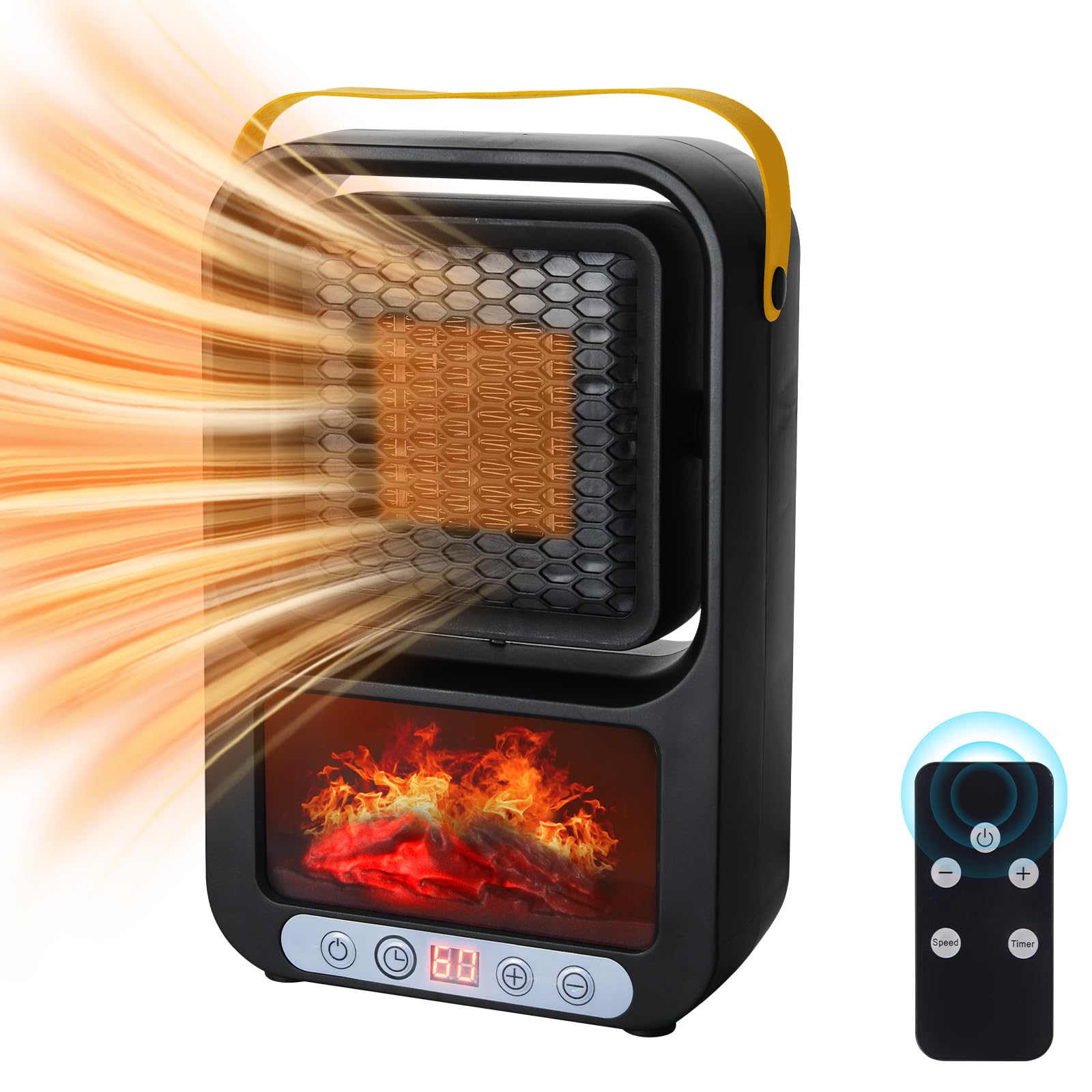 Flame Small Indoor Space Heater Tabletop Fireplace Electric