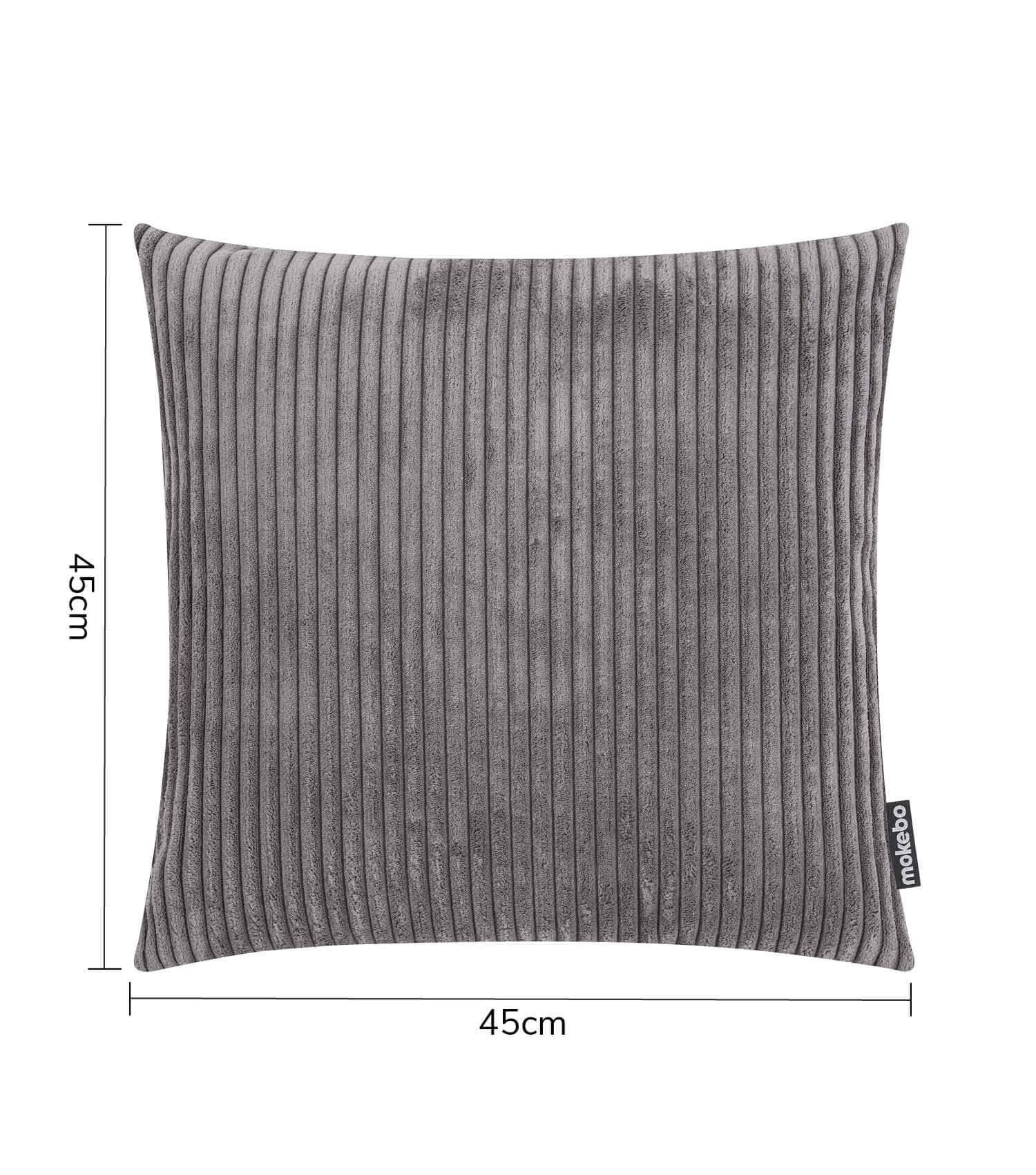 mokebo Dekokissen Set 'Die Kuschelbuddies', 2er-Set Cordkissen 45x45 cm mit Füllung in Anthrazit, auch als Sofakissen, Zierkissen oder Couchkissen mit Cordbezug