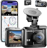AZDOME GS63H Pro 4K/2.5K Autós Menetrögzítő Kamera GPS-szel és WiFi-vel, Első-Hátsó Kamerával, 64GB SD Kártyával, Éjjellátó Funkcióval, 170° 1