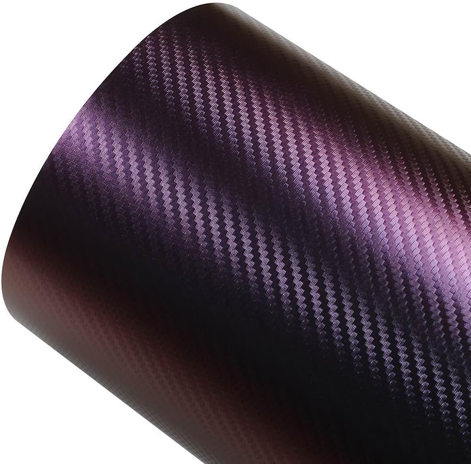 Purple and Blue Car Chameleon Wrap Auto Carbon Fiber Wrapping Film Vehicle Change Color Sticker Tint Vinyl Air Bubble Free (30cm x 152cm)