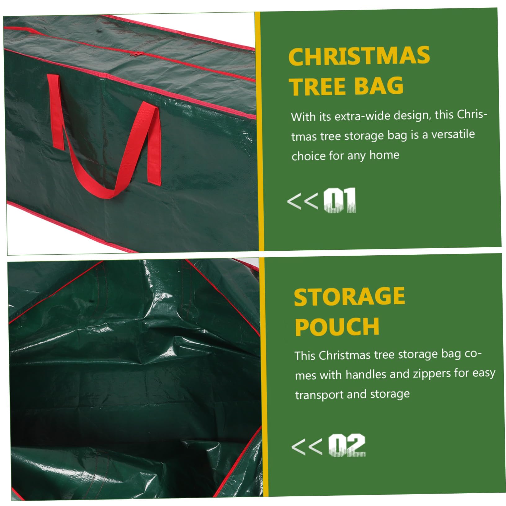 SOIMISS Borsa Portaoggetti per Albero di Natale Organizer Manici Rinforzati e Cerniere Grande Capacità per Decorazioni Natalizie e Uso Interno ed Esterno