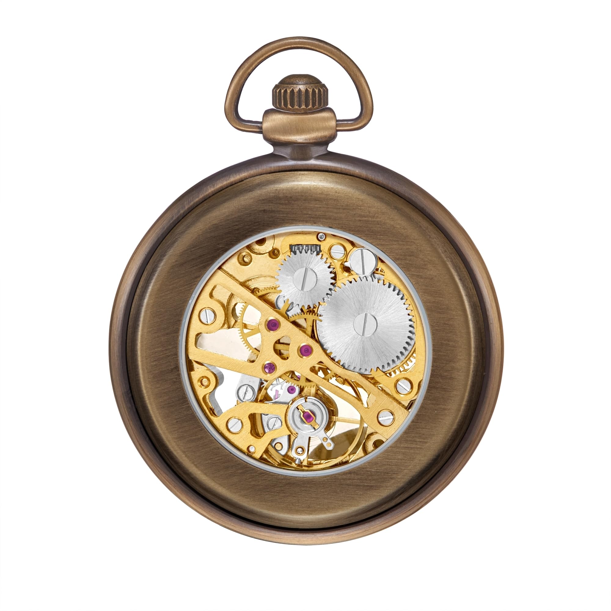 ShoppeWatch Montre a Gousset pour Homme avec Chaîne | Montre de Poche Vintage à remontage Manuel | Mouvement Mécanique | Accessoire de Costume Steampunk Ferroviaire des Années 1920