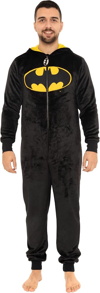 DC Comics Batman Onesie | Mens Pajamas | Onesie for Adults | Sizes Small to XX-Large
