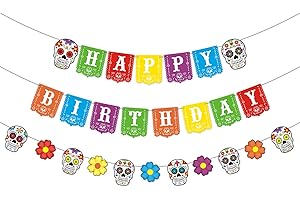 Day of the Dead Happy Birthday Banner & Garland