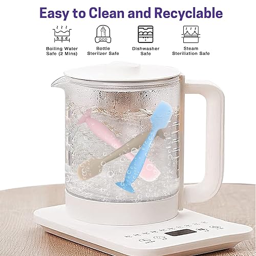 Miniatura 6 de Seeway Espátula de crema para pañales para bebés, paquete de 3 espátulas aplicadoras de crema para pañales para bebés, espátula de silicona para