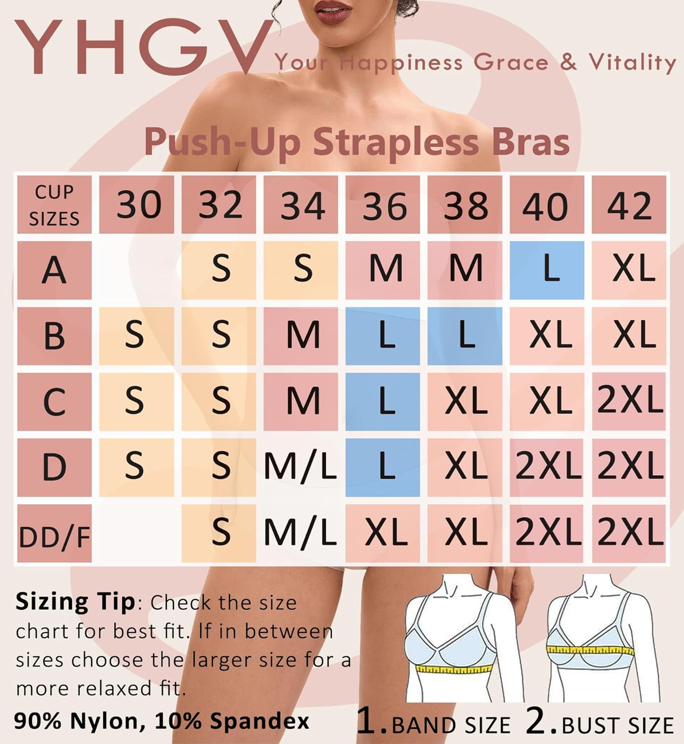 Strapless Tube Top Convertible Straps Bralette Light Beige - Image 6