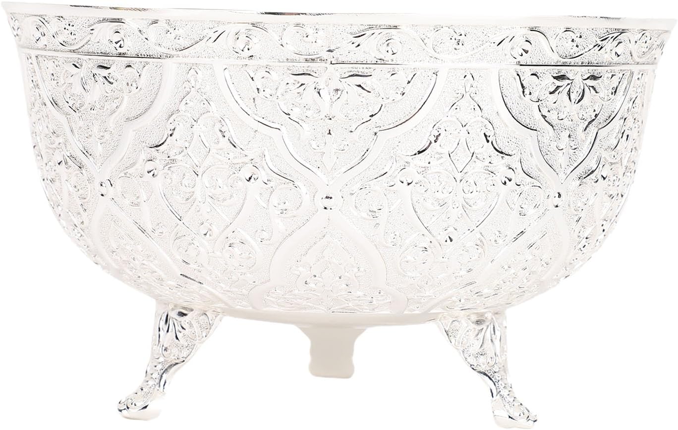 Luqeeg Zinc Alloy Decorative Bowl, Table Serving Retro with Elegant Stylish Strong Material for Weddings, Receptions, Buffet Style Parties, Family Gatherings and Daily Home Use