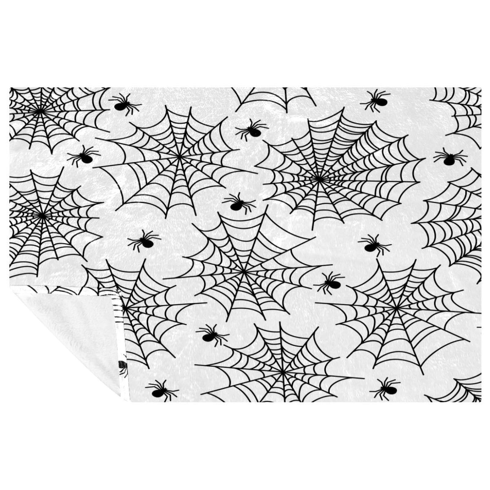 Couverture toile d'araignée d'Halloween en polaire douce pour lit 150x100cm