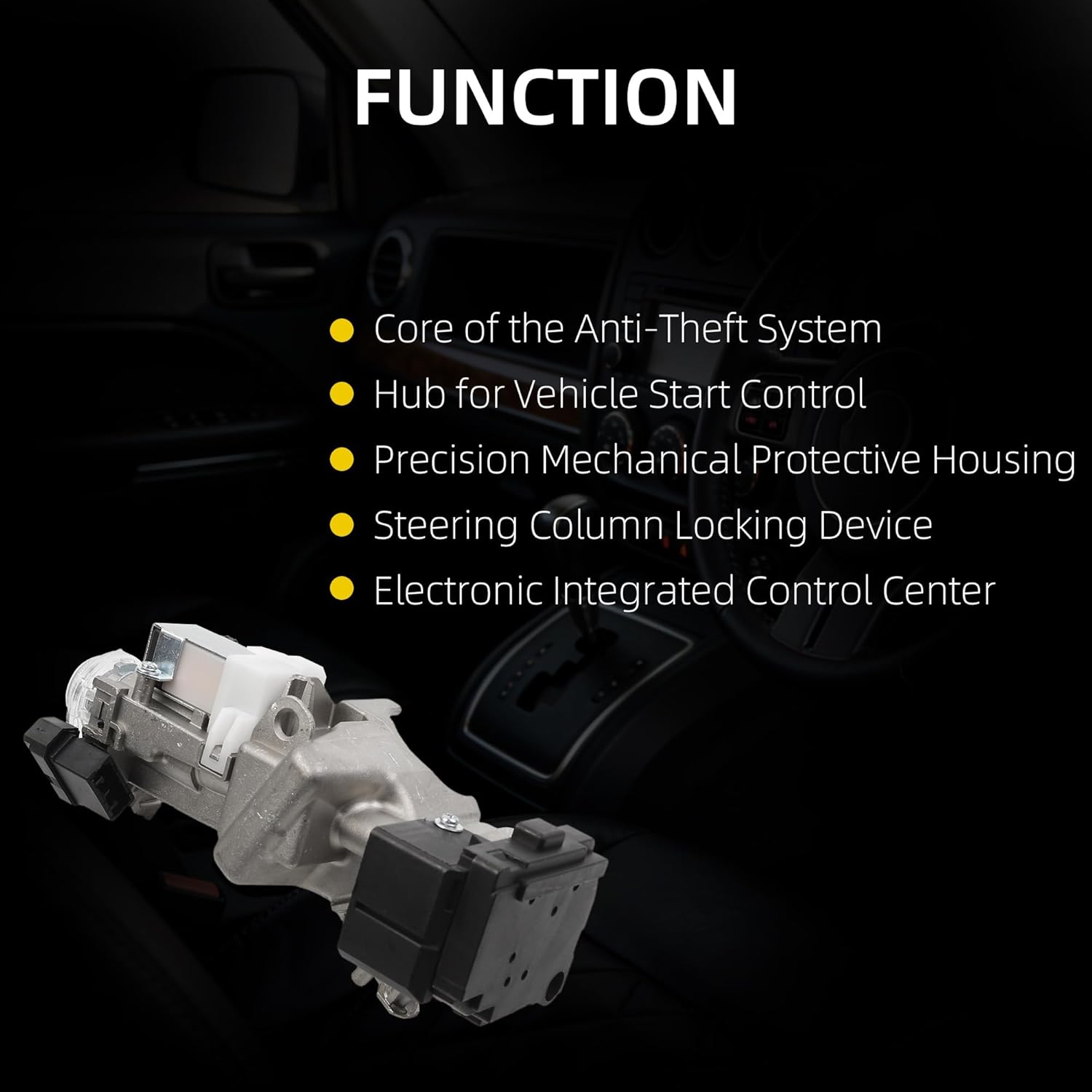 Dasbecan Ignition Lock Cylinder Housing with 2 Keys Compatible with 2007-2017 Jeep Patriot/Compass/Wrangler/Liberty Chrysler PT Cruiser/Pacifica Dodge Nitro/Caliber/Avenger | Replace OE 68054822AB