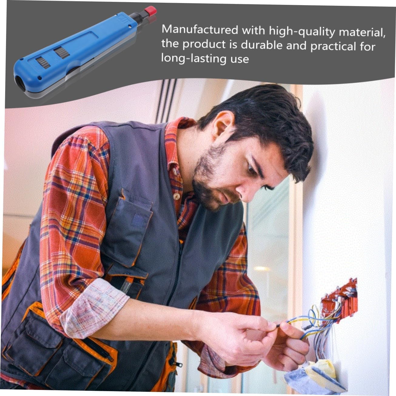 Lurrose Professional Network Punch down Tool Kit Ergonomic Design - Handle Interchangeable Blades for Efficient Cable Punching Compatible Telephone Network Modules and Distribution Frames