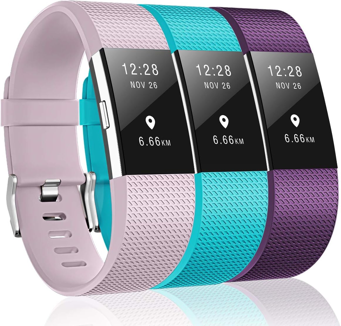 3 Pack Bands Compatible with Fitbit Charge 2, Classic & Special Edition Replacement Bands for Fitbit Charge 2, Women Men