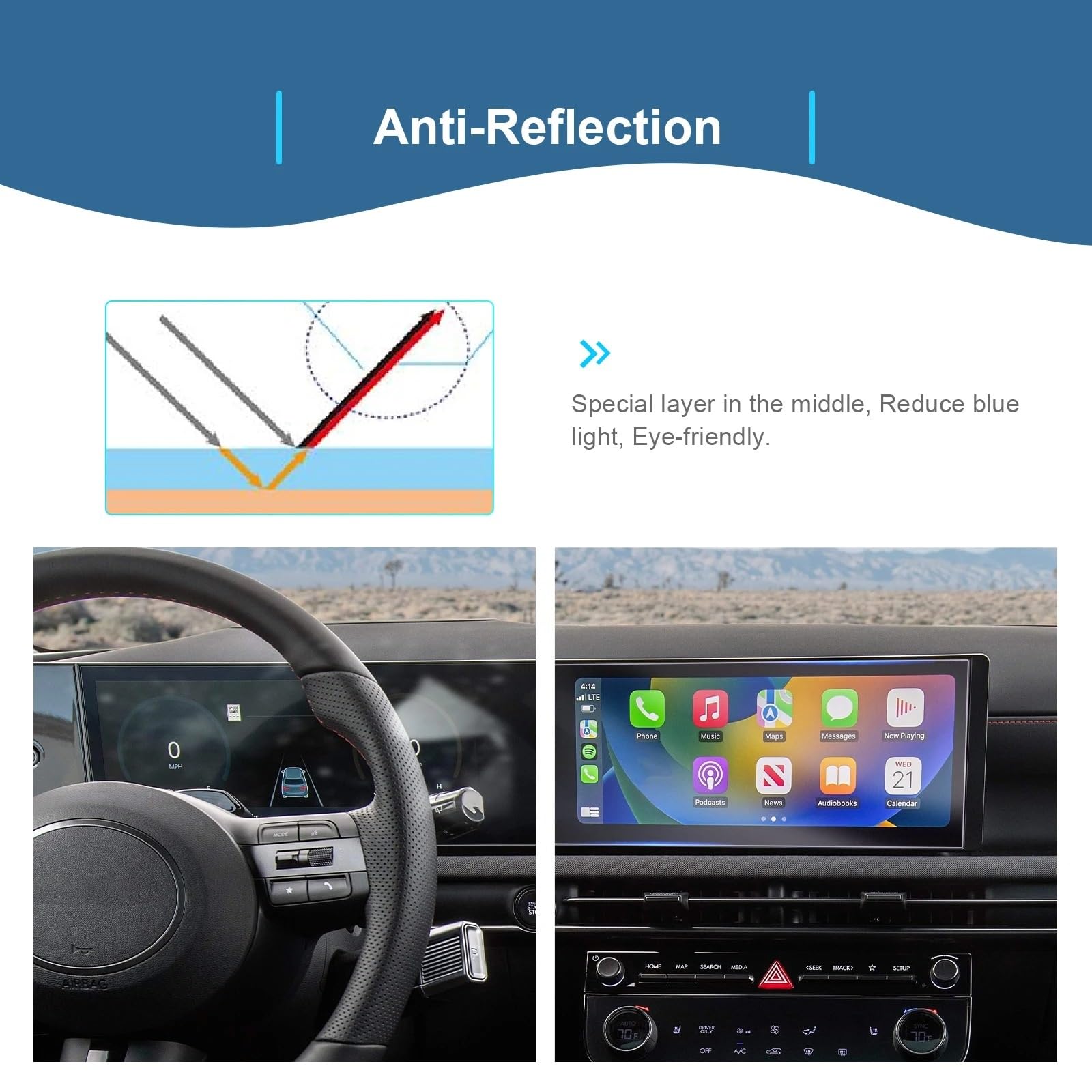 Protector Pantalla Navi Película Para Hyundai Para Tucson NX4 2024 2025 2026 Vidrio Templado Navegación De Coche LCD Instrumento Protector Pantalla Accesorios Automóvil