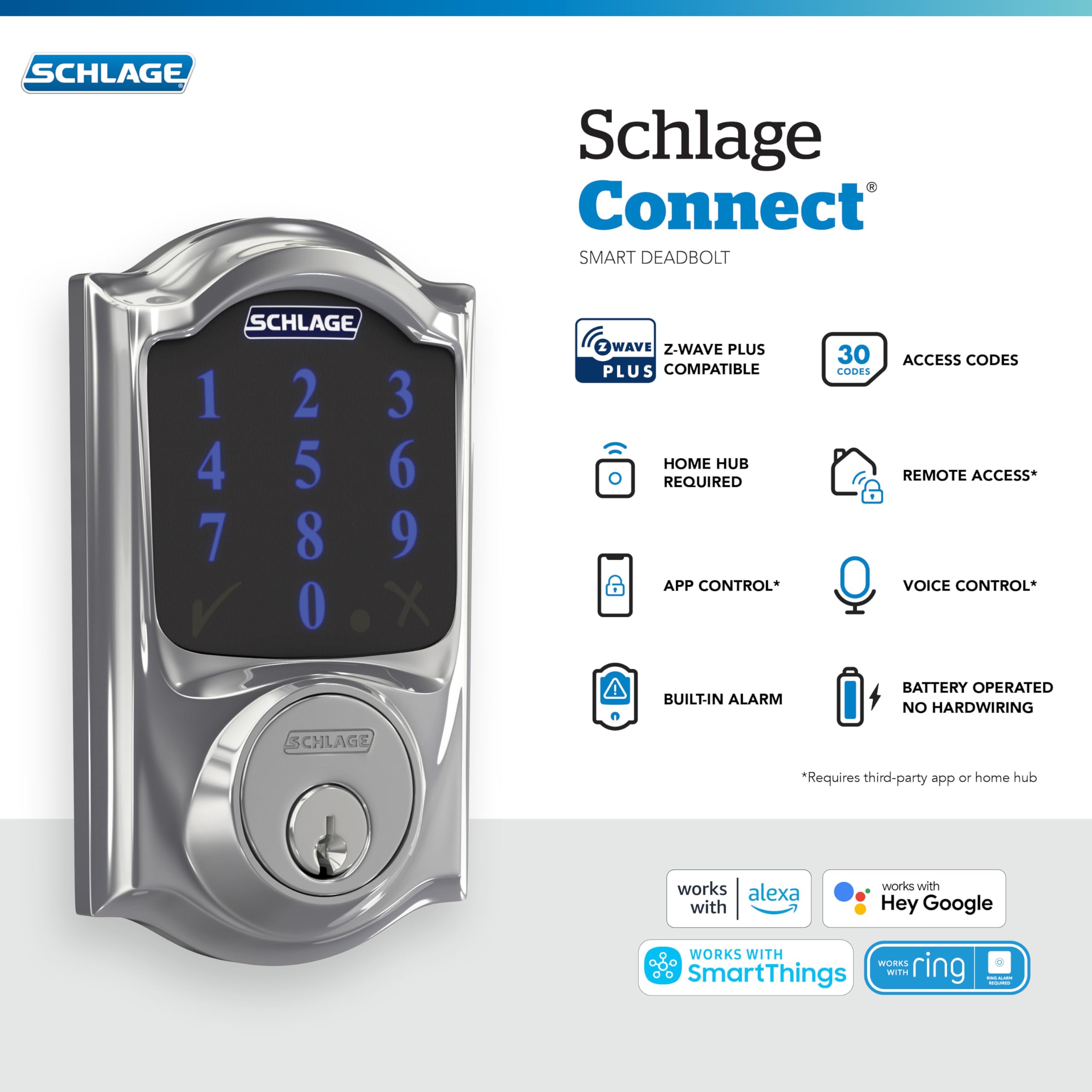 Schlage Connect Smart Deadbolt Lock with Touchscreen Keypad