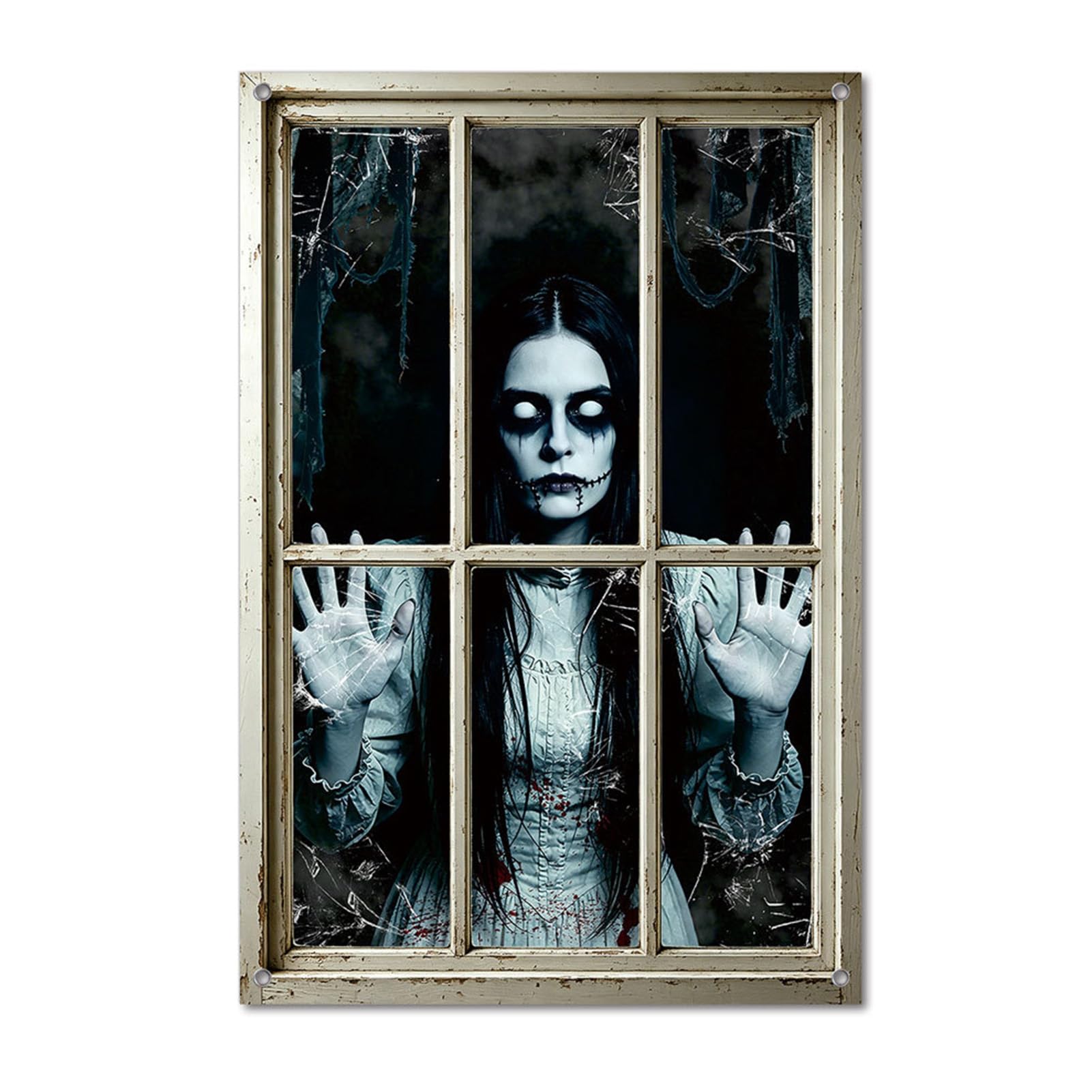 Halloween Decorations Window Stickers, Skeleton and Ghost Window Decals, Decorative Halloween Party Decor for Home Wall Windows Glass, Festive Atmosphere Party Decoration J