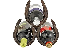 3-Bottle Cast Iron Horseshoe Wine Rack