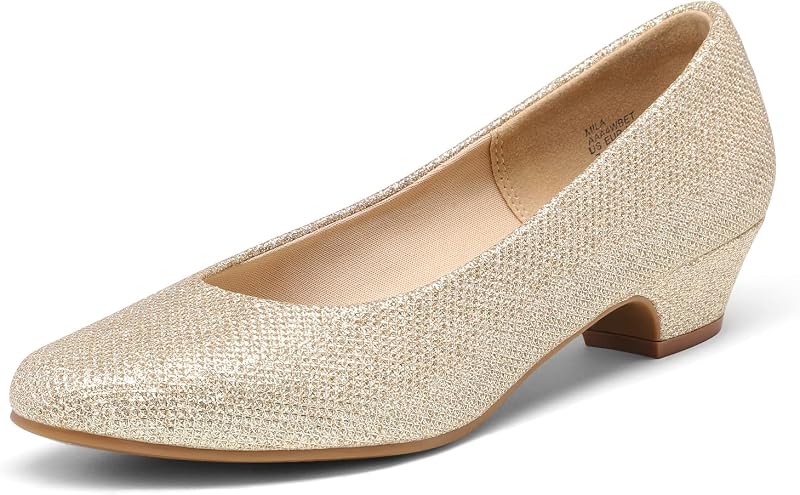 DREAM PAIRS Zapatos de vestir con tacón bajo y grueso para mujer