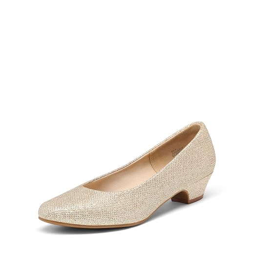 DREAM PAIRS Women's Mila Low Chunky Heel Pump Shoes