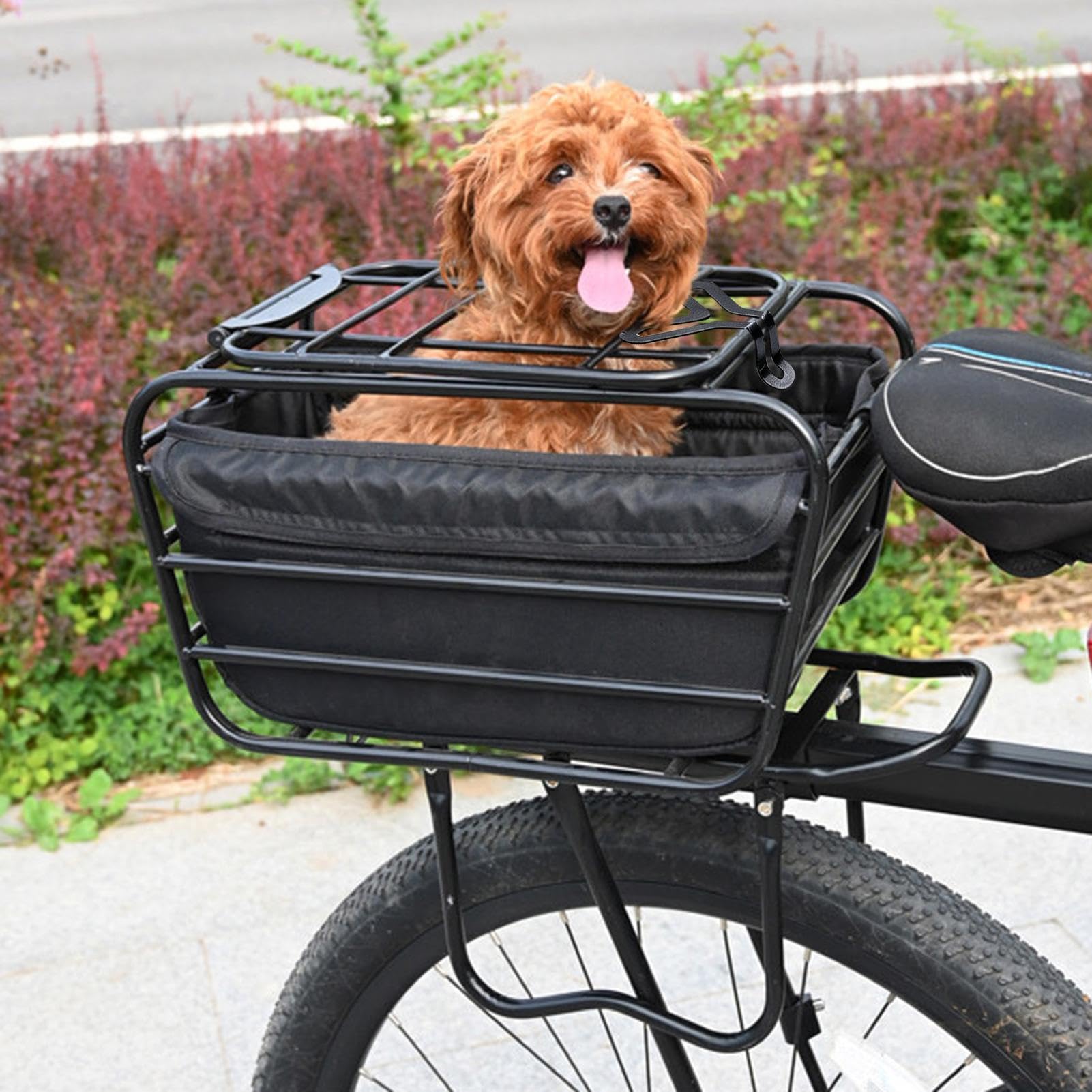 Cestino portabiciclette, in acciaio al carbonio, sicuro | Cestino portaoggetti per animali domestici, per touring, avventure in tutte le stagioni, negozi professionali, casa, strada, ciclismo