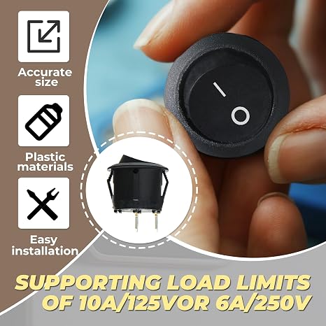 5Pcs 12v Awitch, Toggle Switch, Rocker Switch, Switches, 12v Light Switch, Witches for Car, Boat, Homehold Application